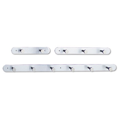 Safco Nail Head Wall Coat Rack Two Hooks Metal 12w x 2-3/4d x 2h Satin Aluminum Safco Nail Head Wall Coat Rack Two Hooks Metal 12w x 2-3/4d x 2h Satin Aluminum