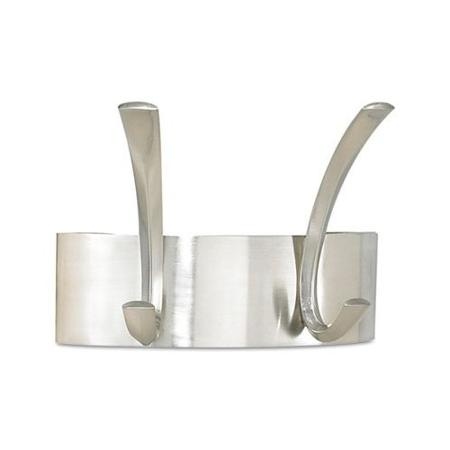 Safco Nail Head Wall Coat Rack Two Hooks Metal 12w x 2-3/4d x 2h Satin Aluminum Safco Nail Head Wall Coat Rack Two Hooks Metal 12w x 2-3/4d x 2h Satin Aluminum