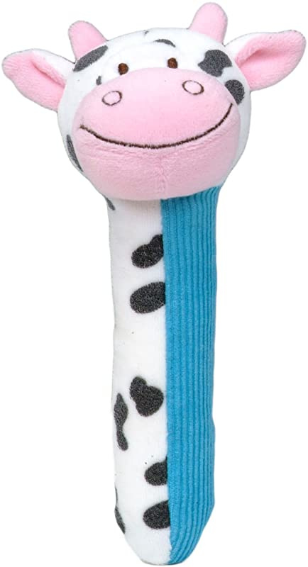 Cow Rattle and Squeaker Squeakaboo Toy 
