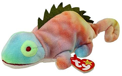 rainbow iguana beanie baby