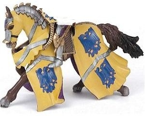 Papo Blue Horse of Knight Godefroy at Tournament