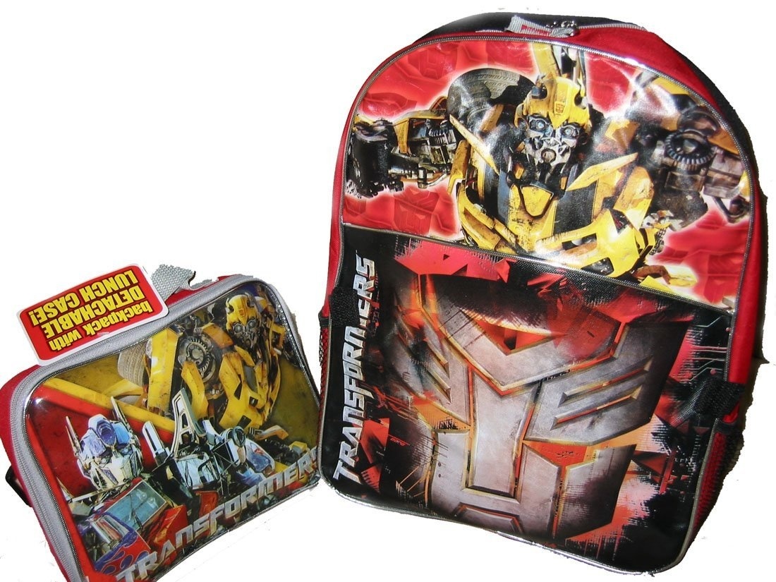 transformers backpack with lunch bag