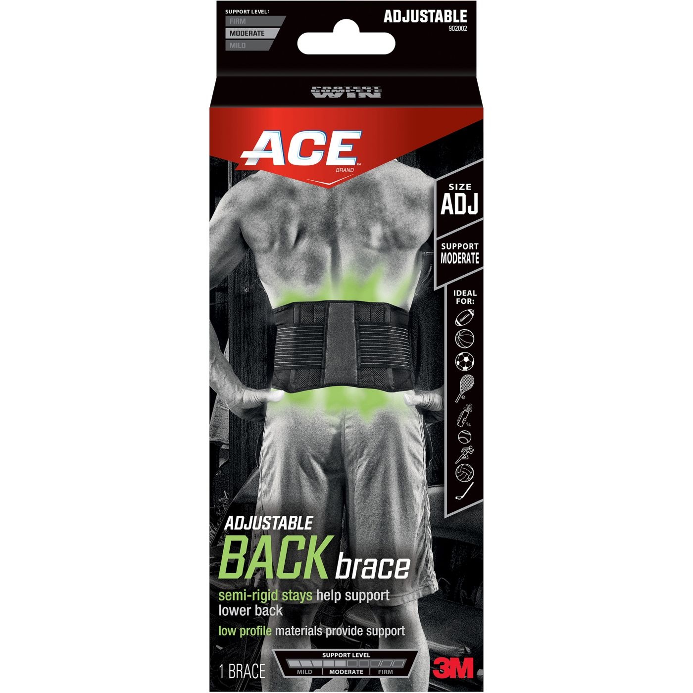 ace adjustable back brace