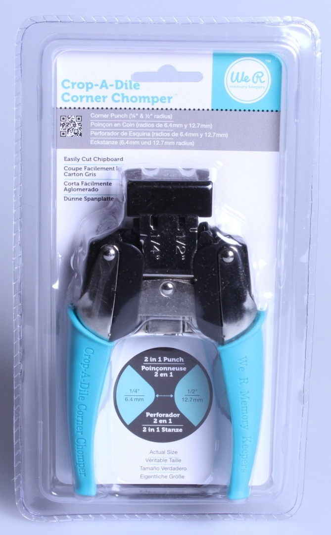 Leather 1/4 & 1/2 Color Aqua Plastic Corner Chomper 0.25/0.5 