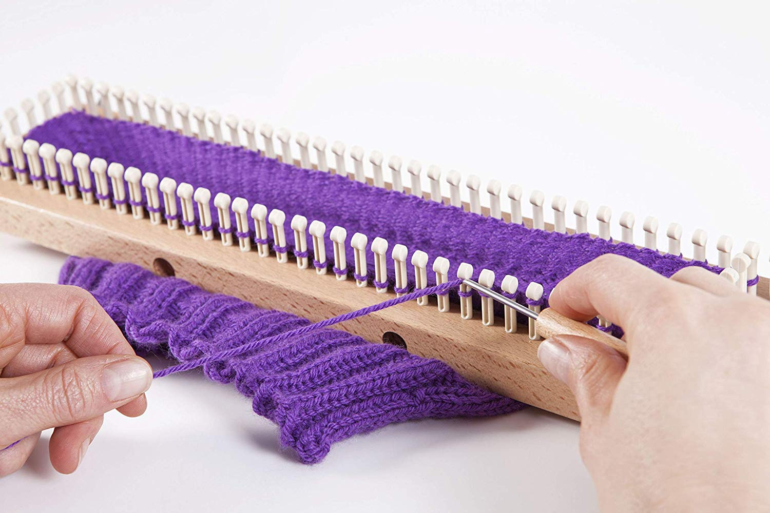 Handarbeit Authentic Knitting Board Sock Looms Purple/Orange Bastel