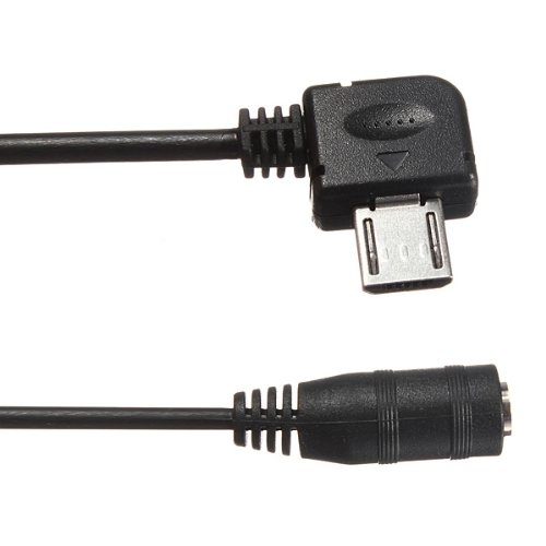 New Black Micro USB Jack to 3.5mm Headphone Earphone Adapter Socket Audio Cable