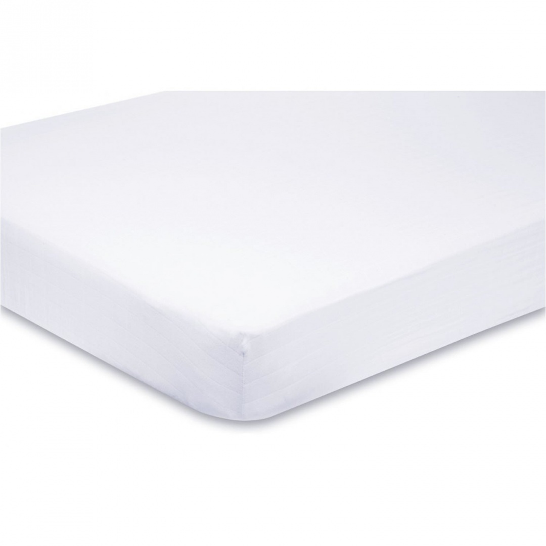 Home 2X Cot Bed 100 Cotton Jersey Fitted Sheets 140 x 70 cm White