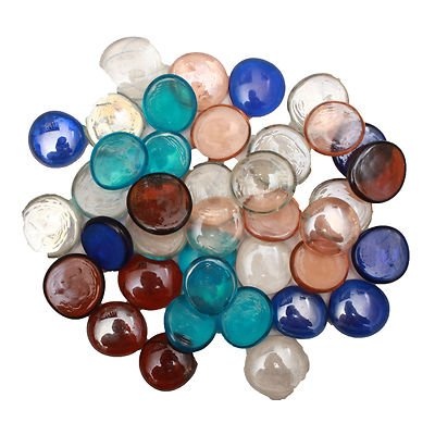 70 X Assorted Multi Colour Decorative Glass Pebble Stones Beads