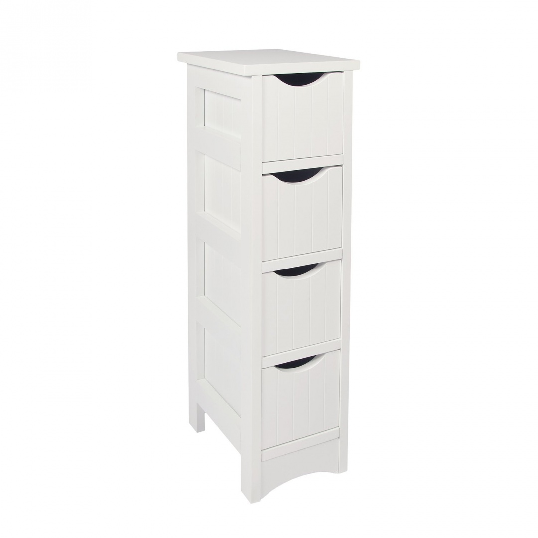 Woodluv Slimline Mdf 4 Drawer Bathroom Storage Unit By Woodluv Slimline Mdf 4 Drawer Bathroom