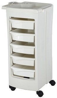 Teknoh Evo 6 Tier Salon Rolling Storage Trolley White