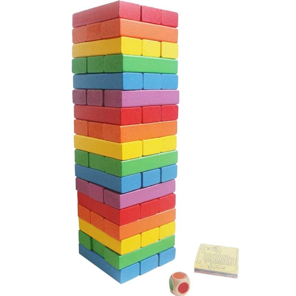 Coloured Wooden Jenga Blocks by 