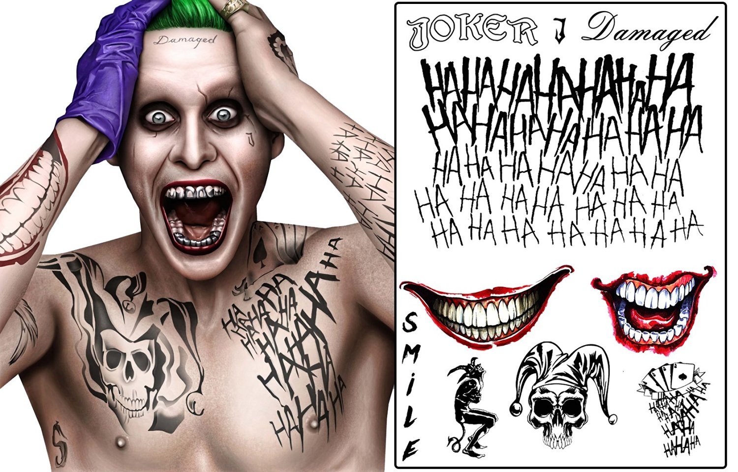 Temporary Tattoo Set The Joker From Suicide Squad By Fancy Pants Store Shop Online For Toys In The United States