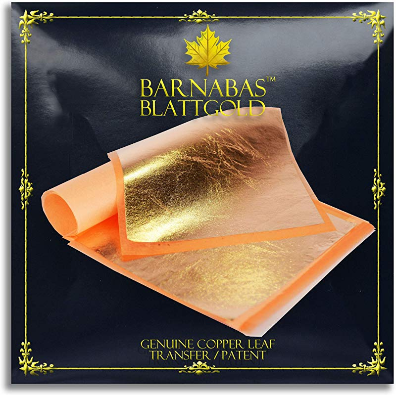 Yongbest Imitation Gold Leaf,100 Sheets Copper Leaf Sheets for DIY Gilding Crafting Arts Project Furniture Decoration 14cm*14cm
