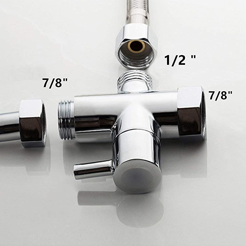 Joyway Bidet Valve Adapter 7/8-Brass Hand Shower Diverter for Toilet Sprayer with Shut Off-3 Way Tee Water Diverter for Bathroom Faucet Only T-Valve Joyway Bidet Valve Adapter 7/8-Brass Hand Shower Diverter for Toilet Sprayer with Shut Off-3 Way Tee Water Diverter for Bathroom Faucet Only T-Valve