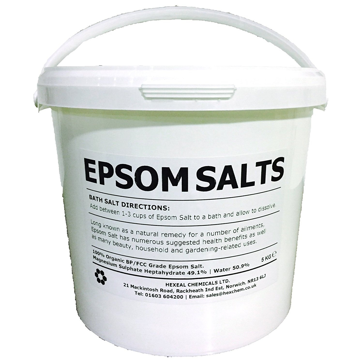 Epsom Salt 5kg Bucket 100 Natural Fcc Food Grade Magnesium Sulphate By Hexeal Shop Online For Beauty In Fiji