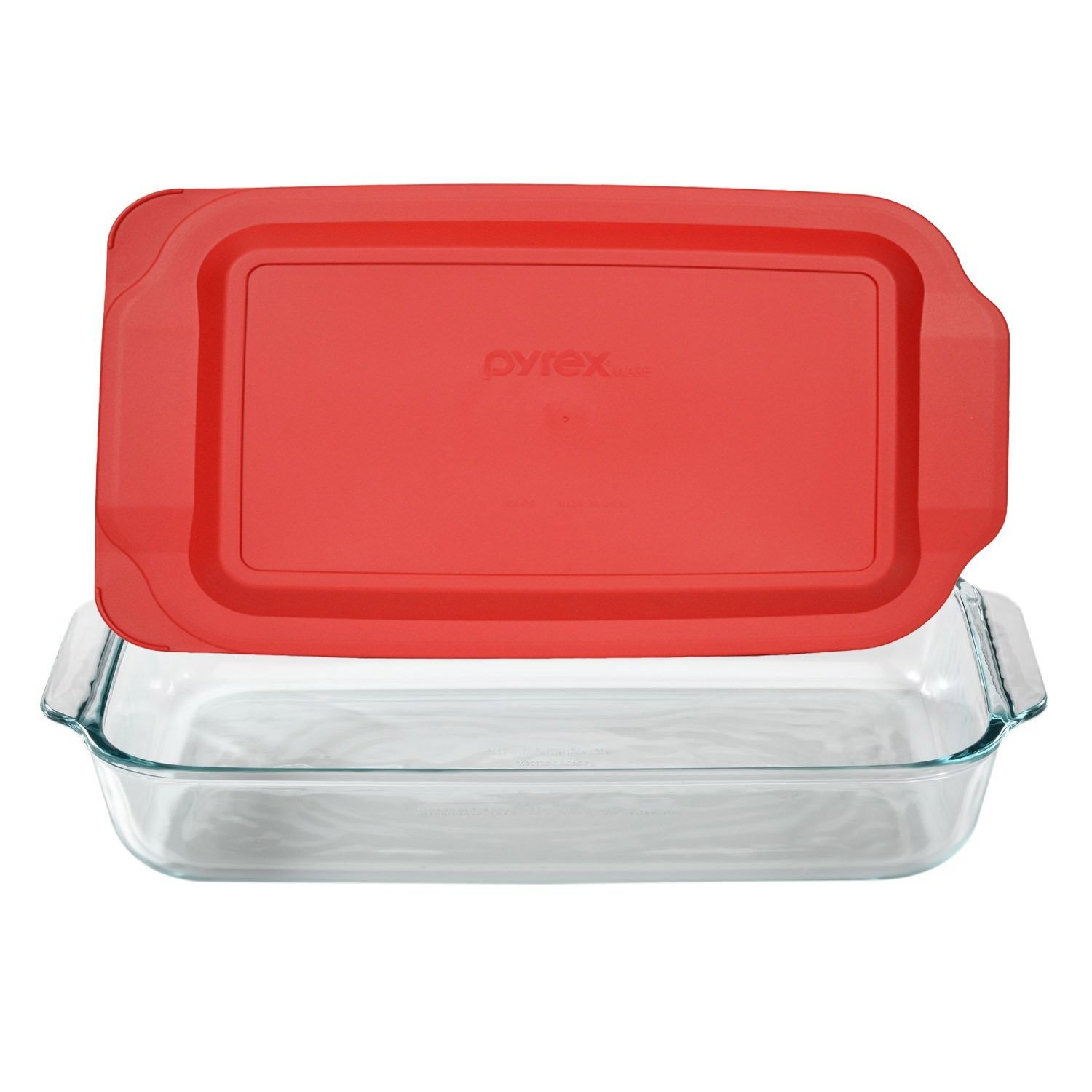 New 23cm .. Pyrex Basics 2.8l Glass Oblong Baking Dish With Red Plastic Lid New 23cm .. Pyrex Basics 2.8l Glass Oblong Baking Dish With Red Plastic Lid