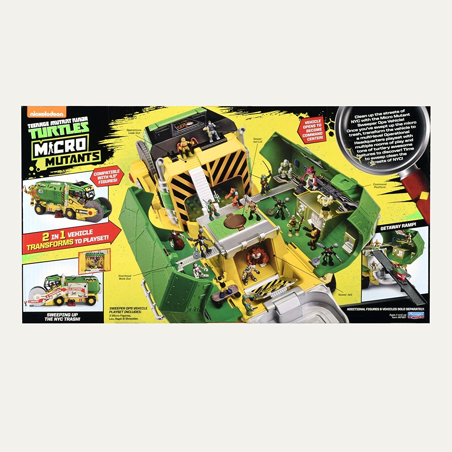 Teenage Mutant Ninja Turtles Micro Sweeper Ops Deluxe Vehicle To Playset
