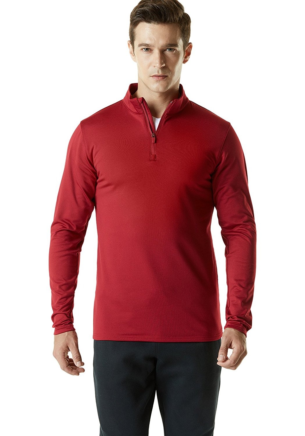 TSLA Mens Winterwear Sporty Slim Fit 1//4 Zip Fleece Lining Sweatshirt