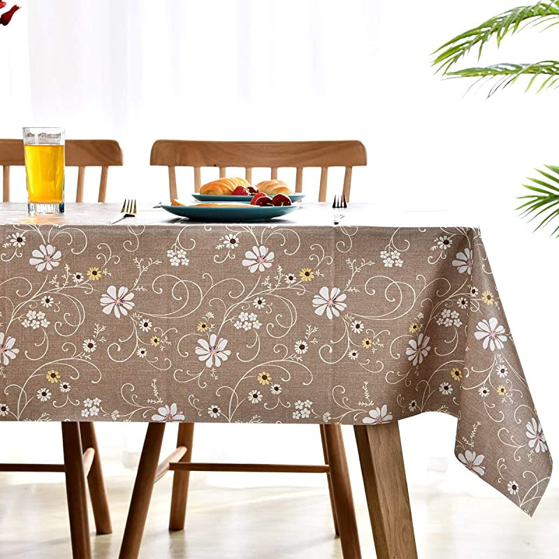 Lohascasa Vinyl Oilcloth Tablecloth For Rectangle Tables Wipeable Oil Proof Waterproof Pvc Dark Brown Rose 140cm X 210cm By Kitchen In The United States Lohascasa Vinyl Oilcloth Tablecloth For, Oilcloth Tablecloth Round 70cm