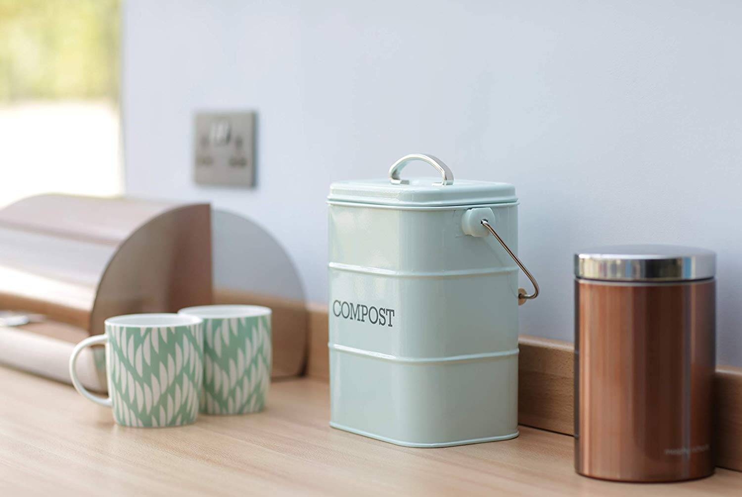 Nostalgia Vintage Blue Compost Caddy/Bin & 50x 6L Compostable Bags Nostalgia Vintage Blue Compost Caddy/Bin & 50x 6L Compostable Bags