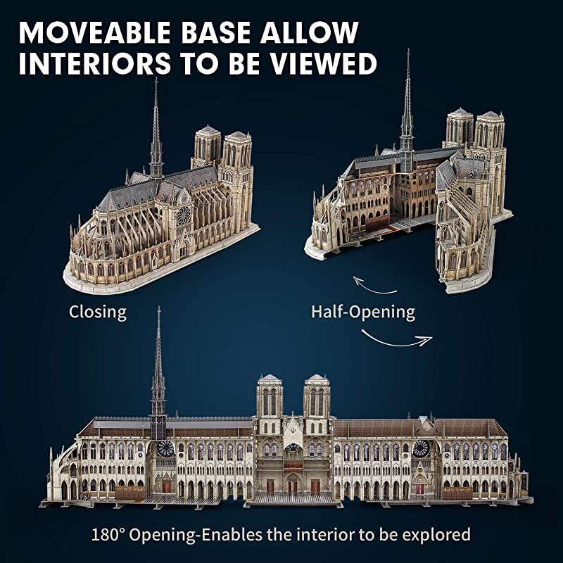 CubicFun 3D Architecture Model Kits Puzzle Challenge for Adults,as Hobbies Gifts,Notre Dame de Paris France