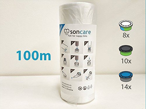 LOCKSMELL Nappy Bin Liners Compatible with Tommee Tippee Sangenic REFILL TUBE 100 m Angelcare /& Litter Locker II cartridges