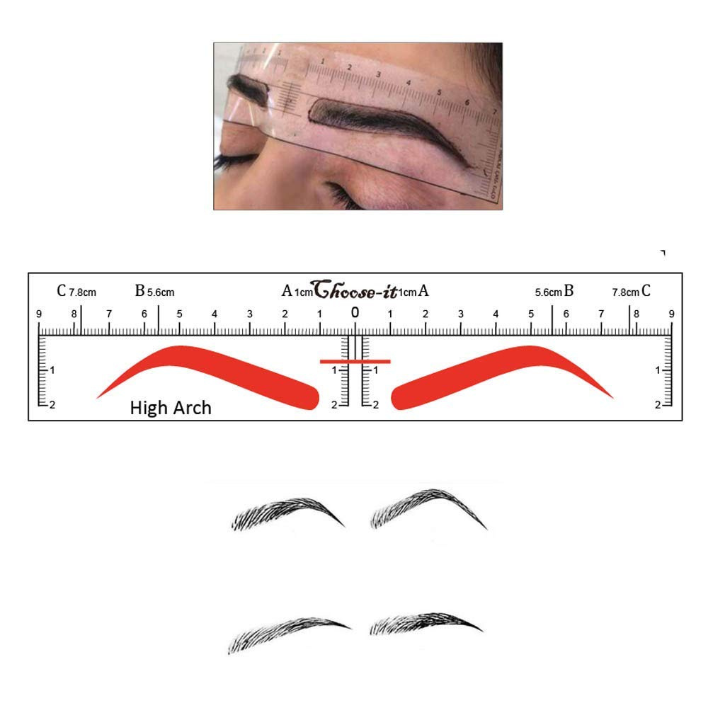 50pcs different shapes microblading ruler sticker eyebrow shaping stencils microblading supplies disposable adhesive eyebrow template permanent makeup measure tool 5 shapes by choose it shop online for beauty in fiji