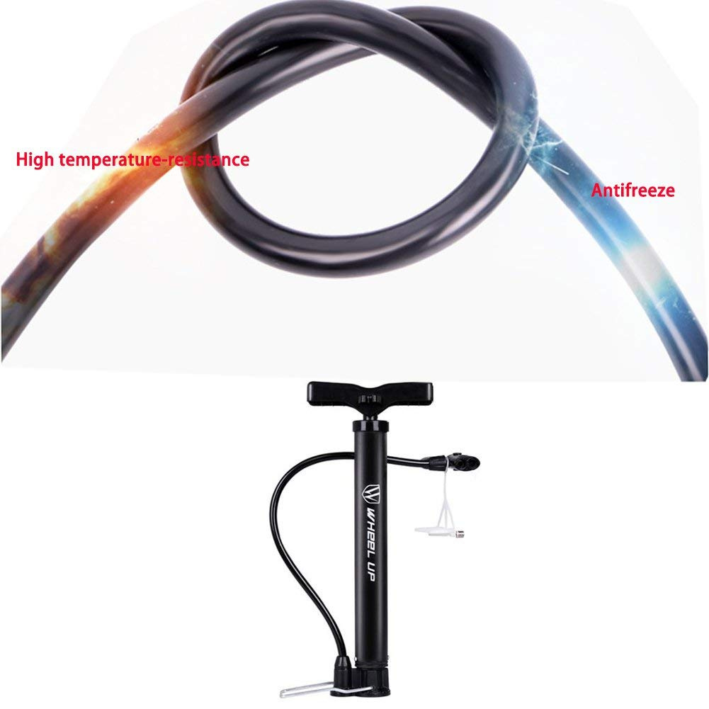 LETTON Air Pump for Bikes,Mini Portable Bike Floor Pump for Standard Schrader and Presta Bicycle valves,120PSI with Multifunction Ball Needle