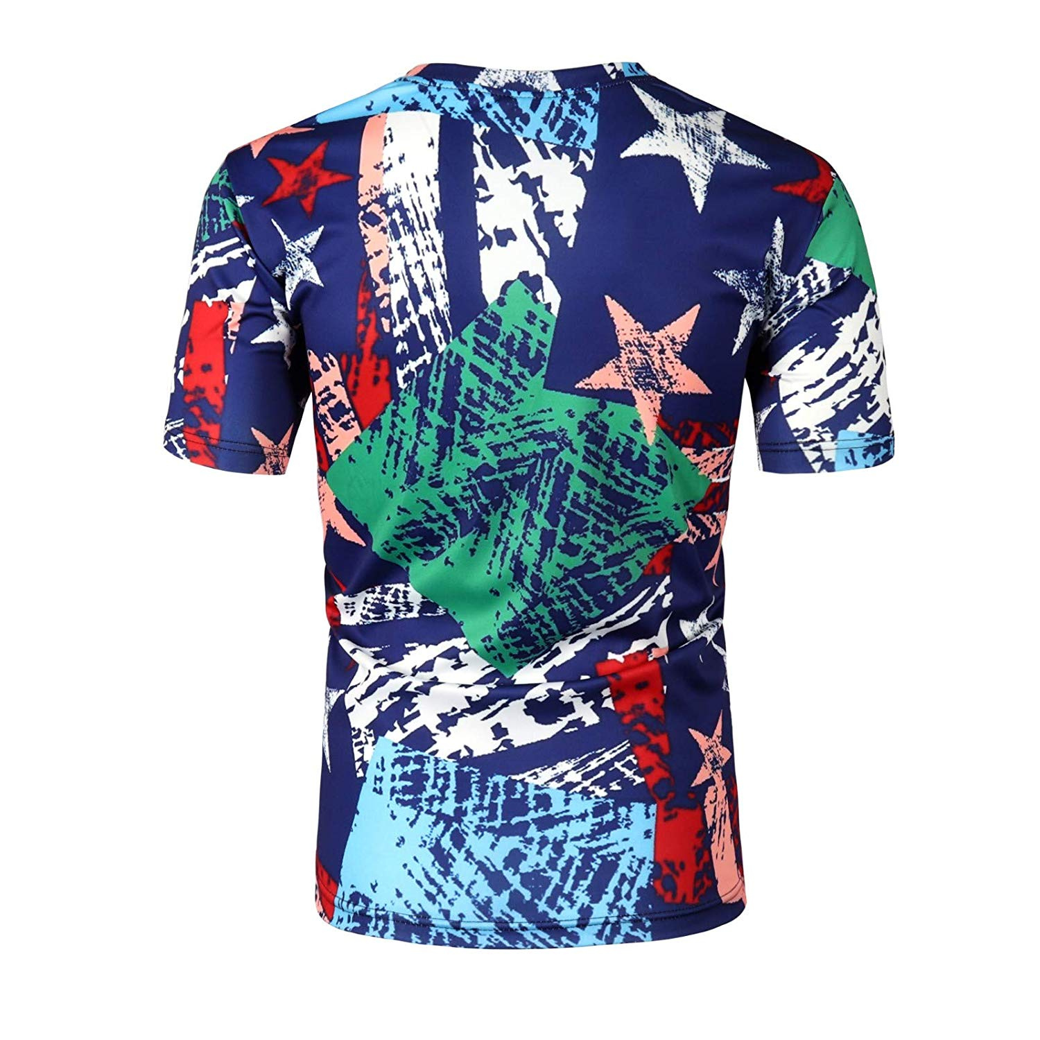 Mens Summer t Shirts Short Sleeve,Tronet Men Casual Summer Print Short Sleeve O-Neck T-Shirt Top Blouse