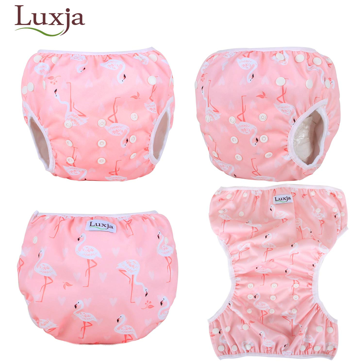 Pack of 2 0-3 Years Luxja Reusable Swim Diaper Adjustable Swimming Diaper for Baby Colorful Stars Beach