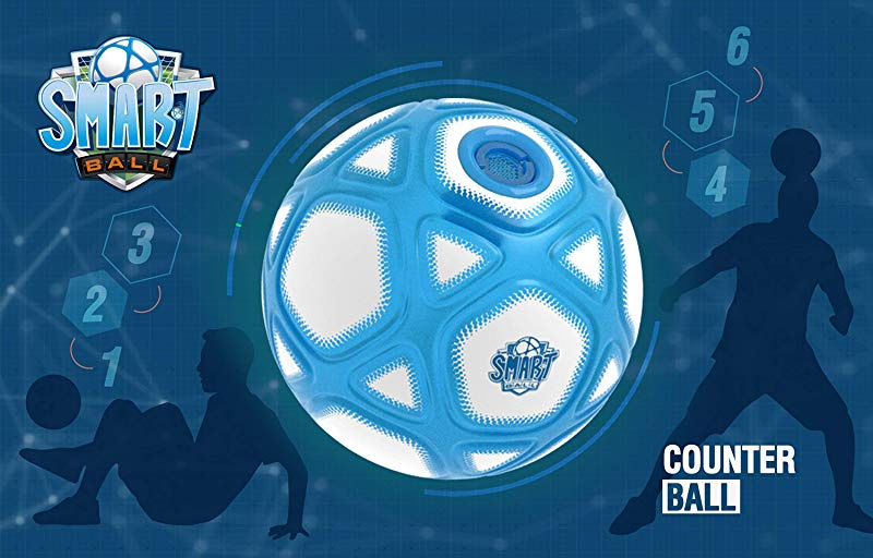 White Smart Ball SBCB1B Gift for Boys Girls Age 3,4,5,6,7,8,9,10,12 Years Old Kick Up Counting Power Ball with Glow Lights and Sounds Training Kids Football