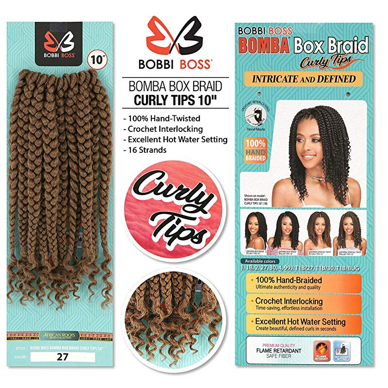 Bobbi Boss Synthetic Bomba Box Braid Curly Tips 25cm Crochet