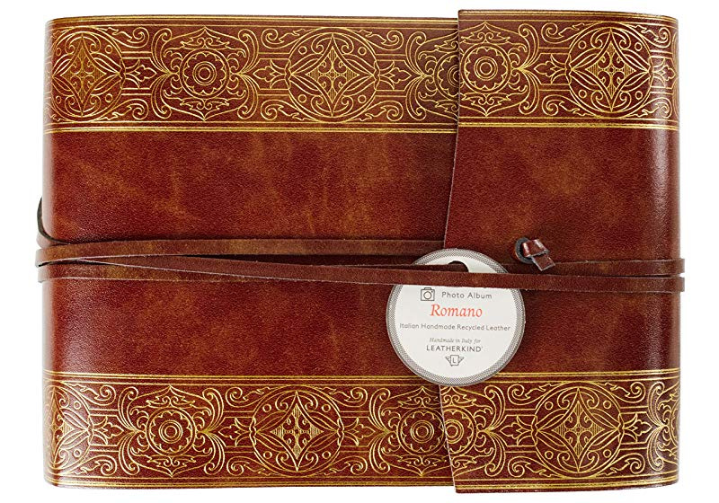 Handmade in Italy Large Etched LEATHERKIND Maya Recycled Leather Photo Album Handmade in Italy Large Etched LEATHERKIND Maya Recycled Leather Photo Album
