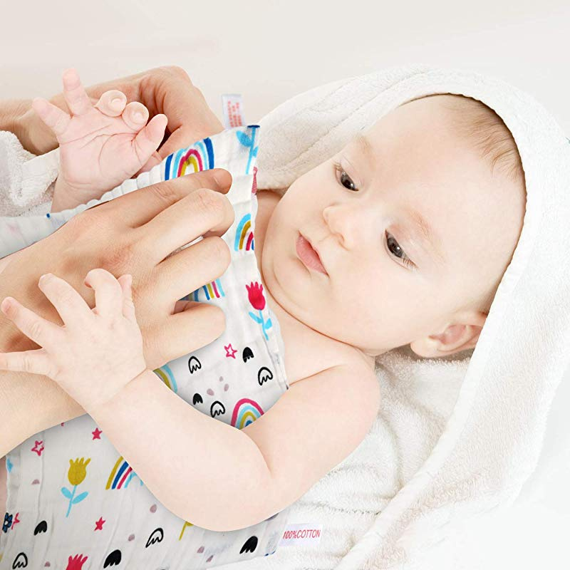 LEADSTAR Baby Muslin Washcloths 10 PCS Baby Towels Reusable Baby Wipes Cotton Squares Face Shower Bath Towel Soft Baby Wiping Bathing Feeding Towel for Newborn Baby Gift
