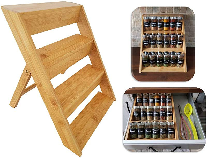 Vorsure Eco Friendly Natural Wooden Bamboo Folding Herb And Spice