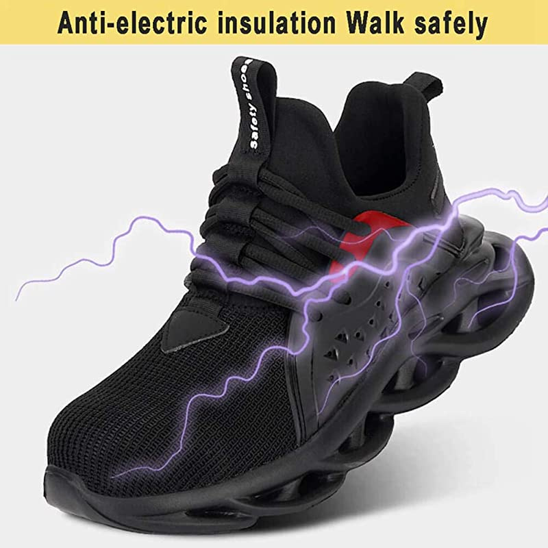 ziitop Steel Toe Shoes for Men Women Safety Work Shoes Lightweight Puncture Proof Breathable Industrial Construction Sneakers