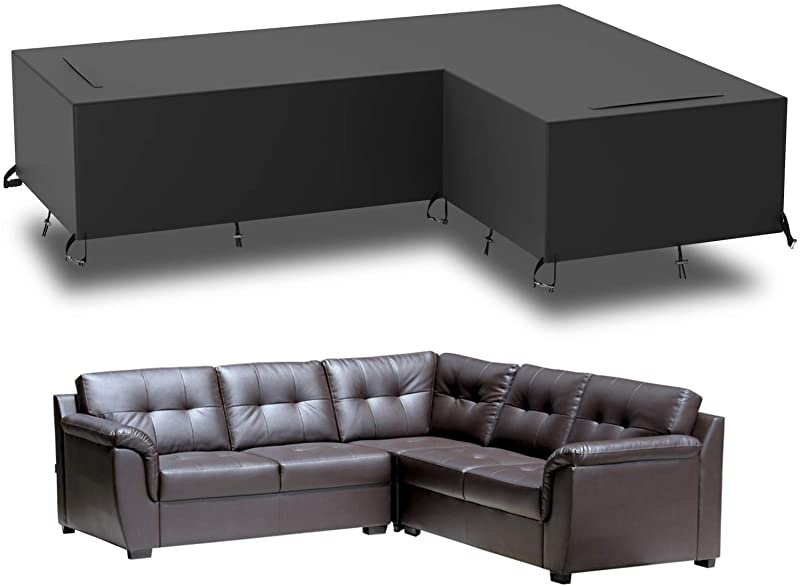 Essort Patio Sectional Couch Cover 210d Outdoor Veranda V Shaped Lounge Sofa Set Covers Heavy Duty Garden Curved L Furniture Protector Waterproof Dustproof Left Long Right Short By For Essort Patio Sectional Couch Cover 210d, Veranda Patio V Shaped Sectional Sofa Cover