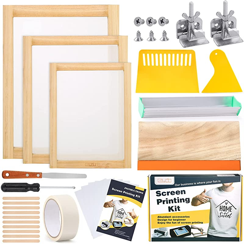 31 Pieces Screen Printing Starter kit Include 4 Different Size of Wood